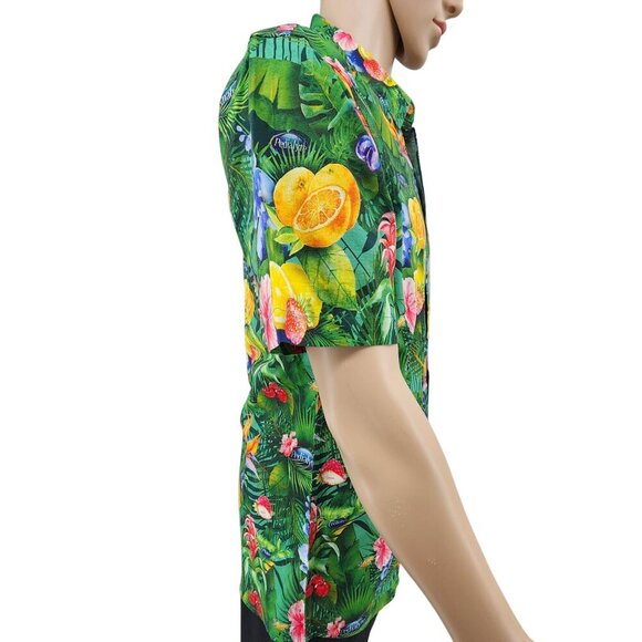 Pedialyte Tropical Print Button-Up Shirt Short Sleeve Cotton & Rayon Large - Picture 2 of 10